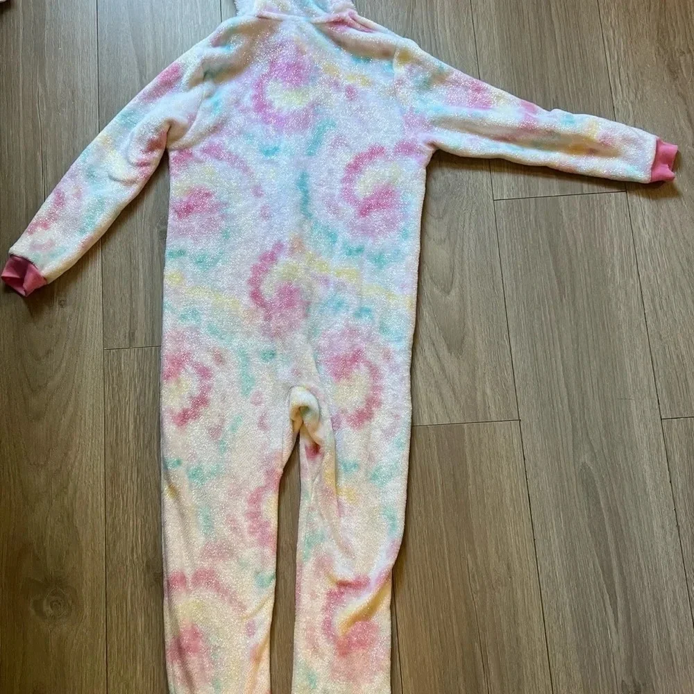Unicorn hooded onesie/pajama Hooded Blanket Sleeper, Tie Dye Sparkle Unicorn